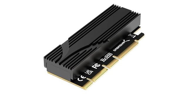 SABRENT M.2 NVMe SSD to PCIe x16 Adapter Card w/heatsink(Grade A Refurb)