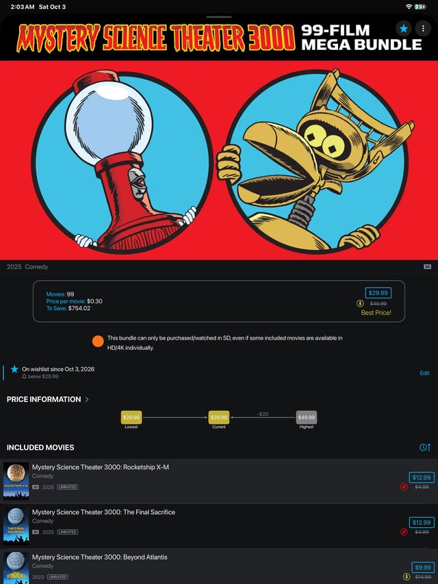 99 MST3K MOVIES