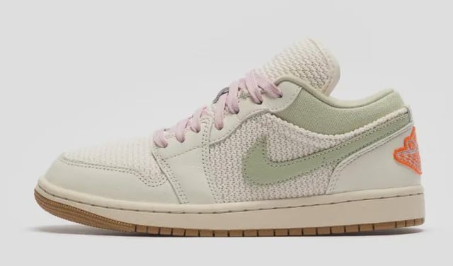 Air Jordan 1 Low SE Sneaker in Sail/Iced Carmine/Olive Aura/Pearl White ON SALE
