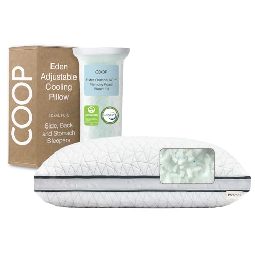 Eden Bed Pillow Queen Stomach and Side Sleeper- Medium Soft Memory Foam Cooling Gel at