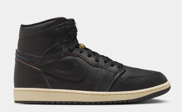 Air Jordan 1 Retro High OG Black and Muslin Mens Lifestyle Shoes (Black/Black Muslin) ON SALE