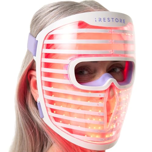iRestore Red Light Therapy for Face, LED Face Mask for Wrinkles, 360