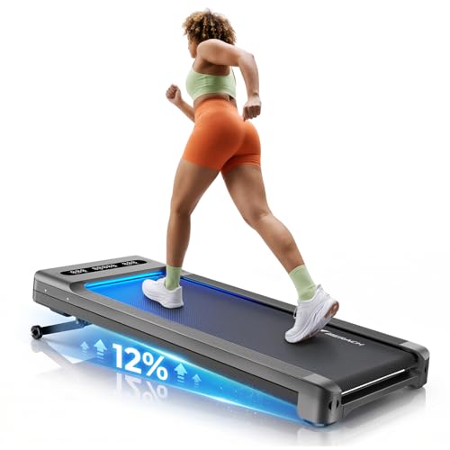 MERACH UltraWalk W60 Walking Pad Treadmill with 12% Auto Incline, Under Desk