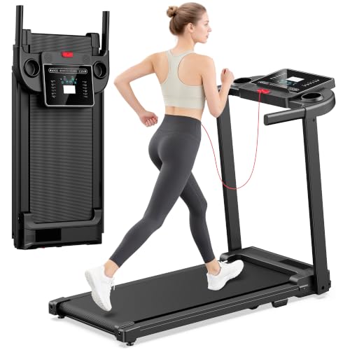 Treadmills for Home Walking Pad Machine- Foldable Treadmill with Handle Bar for