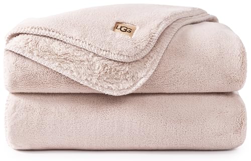 UGG Whitecap Throw Blanket, Soft Fleece Blanket, 50 x 70, Quartz Pink