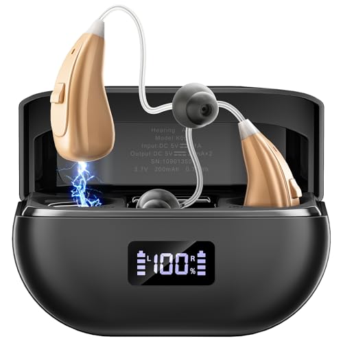 OTC Hearing Aids for Seniors with Noise Cancelling, 100 Hours Battery Life
