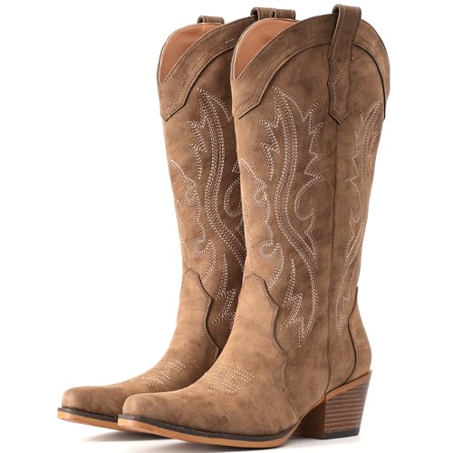 22% OFF – Women's Mid-Calf Western Cowboy Boots – Now