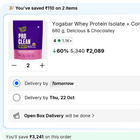 🚨 Yogabar whey more price drop 🚨 Yogabar whey 1.36kg @ 2099 , add 2 qty of 680g