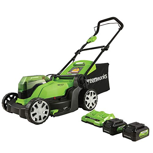 Greenworks 48V (24V x 2) 17in Push Lawn Mower, (2) 4.0 Ah