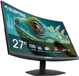 Sceptre Curved 27-inch Prime Gaming Monitor DisplayPort x2 180Hz HDMI x2 180Hz 1500R 1ms Build-in Speakers, Machine Black 2027 (C275B-FW180T Series). Now