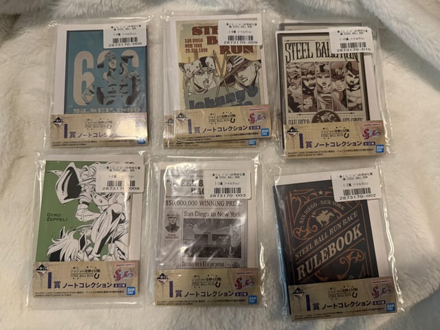 UFS steel ball run JOJO merch!! Note pads
