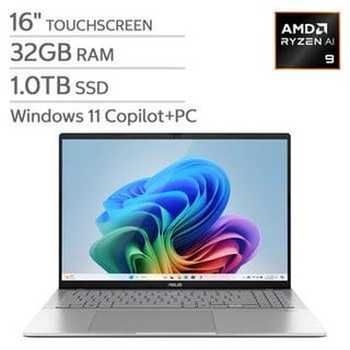 ASUS Vivobook S16 Laptop: 16" WUXGA (1920 x 1200) IPS-level Touch, Ryzen AI 9 465, Radeon Graphics, 32GB RAM, 1TB SSD