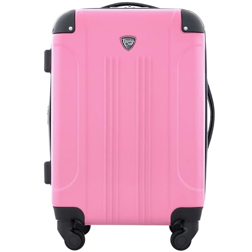 Travelers Club Chicago Hardside Expandable Spinner Luggages, Hot Pink, 20