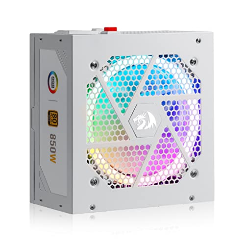Redragon RGPS-850W 850 Watt 80+ Gold Fully Modular PSU, ATX 3.1 & PCIe 5.1 White