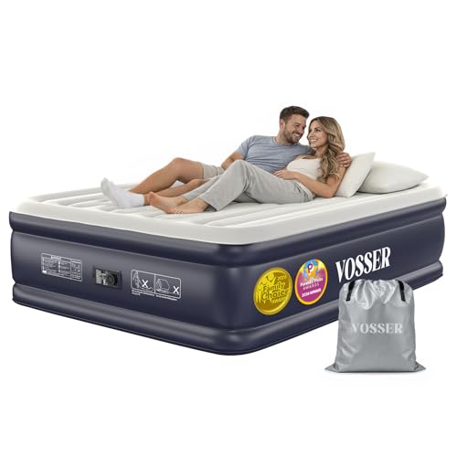 VOSSER Air Mattress Queen with Built-in Pump, Blow up Bed,18 Raised