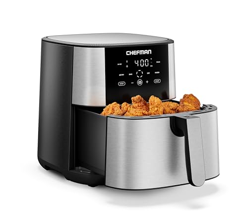 Chefman Air Fryer 8 Qt TurboFry® 4-in-1 with 450°F Hi-Fry Option for