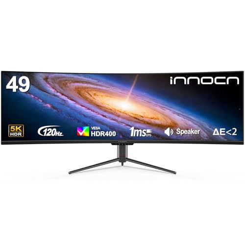 INNOCN 49 Curved Monitor Ultrawide Gaming 5K2K 120Hz 32:9 QHD 5120 x
