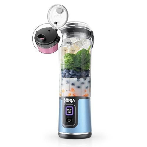 Ninja Blast Portable Blender, Cordless,18oz Vessel, Metallic Blue, BC151BM