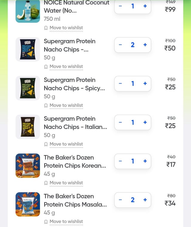 Instamart Protein chips deal. Everything is at 50% off. (Thane)