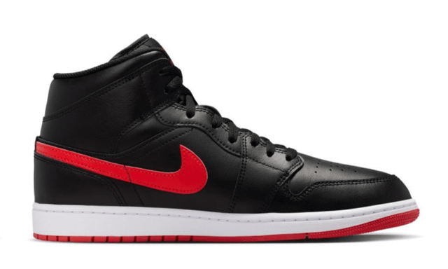 AIR JORDAN 1 MID Black/University Red/White ON SALE