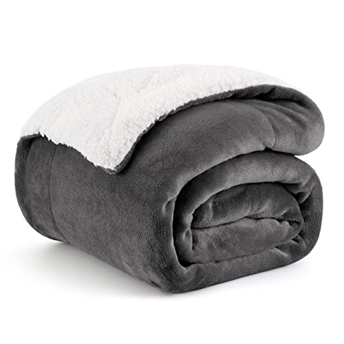 Bedsure GentleSoft Sherpa Fleece Twin Size Blanket for Couch, Non-Heated, Thick
