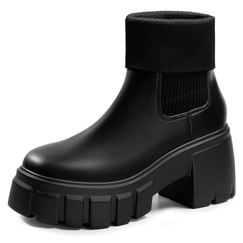 FITORY Women's Chelsea Boots Winter Fall Ankle Booties Ladies Chunky Heel