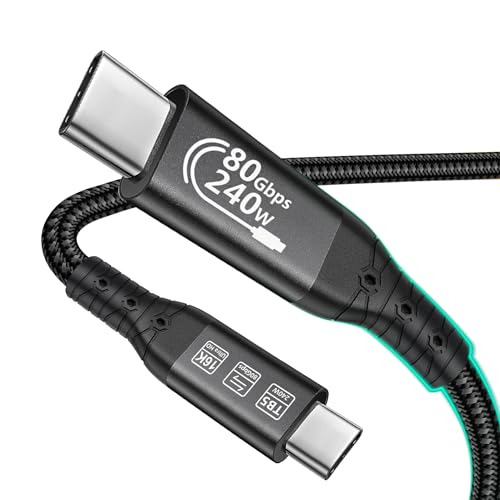 OCEEK Thunderbolt 5 Cable 3.3ft, 240W 120Gbps USB-C to USB-C Cord