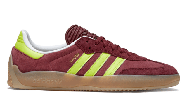 Adidas Puig Samba Shoes - Maroon/Semi Solar Yellow/Shadow Red ON SALE