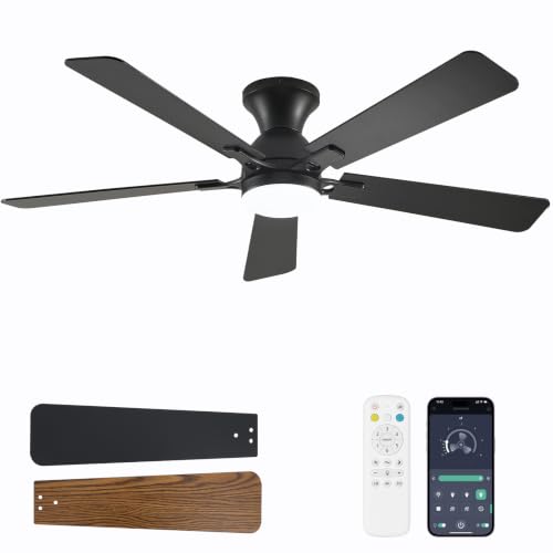 Ceiling Fans with Lights, 52 Inch Low Profile Ceiling Fan with Light