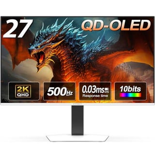 INNOCN 27" QD-OLED 1440P 500Hz Gaming Monitor, G-SYNC Compatible, GA27M1Q VRR, HDMI 2.1, DP, HDR 500, 0.03ms, Work with N / A Graphic Card, FPS/RTS, Speaker, Adjustable Stand, Mountable Now