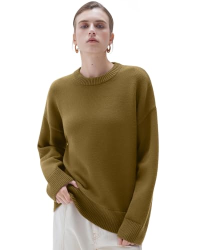 SUUKSESS Women Cashmere Blend Oversized Sweaters Long Sleeve Pullover Tops