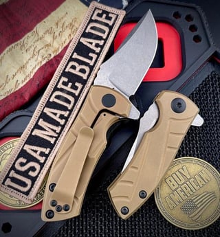 Les George ESV Flipper FDE DLC Sweep Ti, S45VN Blade, Black DLC Hardware and FDE DLC Pocket Clip