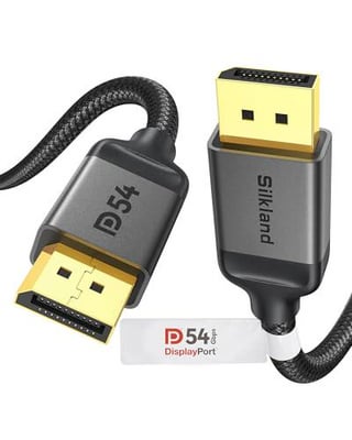 Silkland 54Gbps 16K DisplayPort Cable 2.1, [VESA Certified] DP Cord 6.6FT 16K@30Hz, 8K@120Hz, 4K@240Hz 165Hz 144Hz, HDR, HDCP DSC 1.2a, Compatible DP 1.4 FreeSync G-Sync Gaming Monitor 5090 7900XTX Now