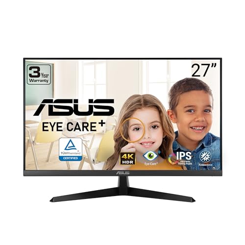 ASUS VY27UQ 27 Inch 4K UHD IPS Computer Monitor, HDMI, DisplayPort, Speaker | 3840 x 2160, IPS, HDR10