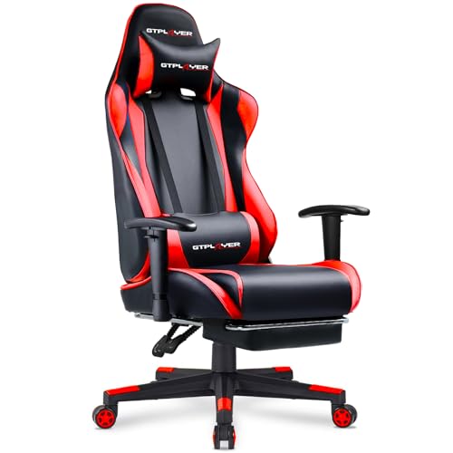 GTPLAYER Gaming Chair with Footrest, Ergonomic Computer Game Desk Chair,