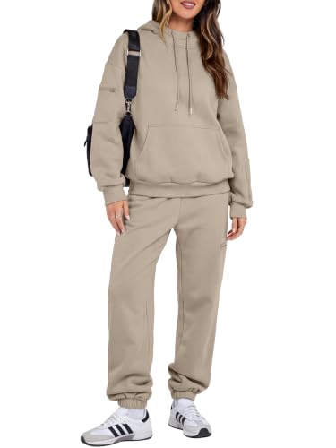 ANRABESS Women 2 Piece Sets Oversized Fleece Sweatsuits Fall Outfits