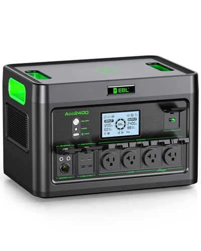 EBL 2400W Portable Power Station LiFePO4 Battery for Home Use