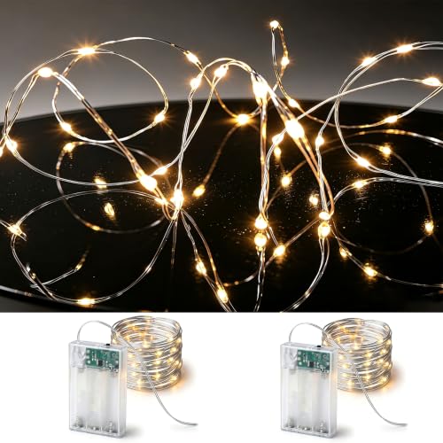 ⚡ [HOLIDAY] CARUUYI 2-Pack Battery Fairy Lights with 6H Timer, 30 LED Warm White
