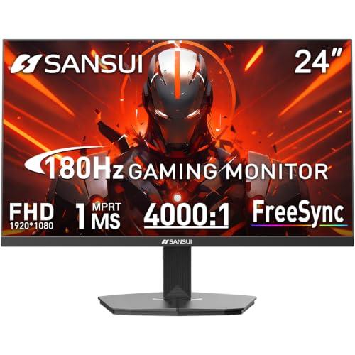 SANSUI 24 Inch 180Hz Gaming Computer Monitor, FHD 1080P for Game Office