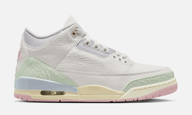 Air Jordan 3 Retro Sail And Jade Aura Mens Lifestyle Shoe - Sail/Jade Aura/Aura/Iced Carmine ON SALE