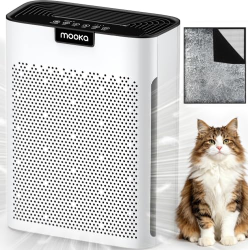 MOOKA Air Purifier for Home Bedroom Large Room 2200 Ft², HEPA Filter,