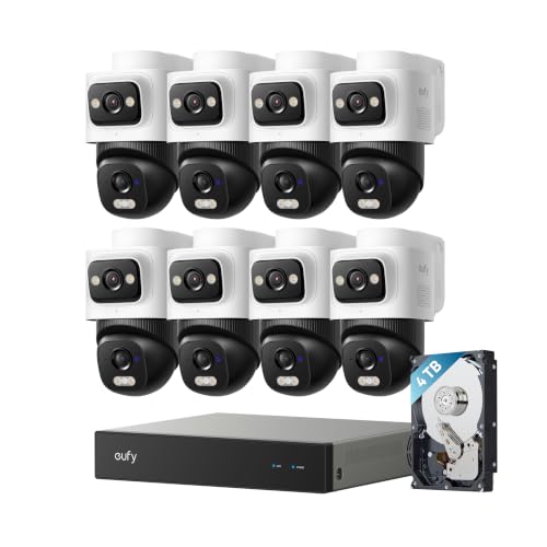 eufy Security NVR System E50, 8-Cam Kit, 4K Dual-Lens Bullet-PTZ, 4TB HDD
