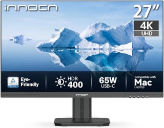 INNOCN 27" Everyday 4K Monitor for Work, Lite Entertainment, IPS, Eye-Care Home Desktop Setups for Browsing, Streaming, Video calls, Working, 65W USB C Work with Laptop/MacBook Air/Pro, Mac Mini Now