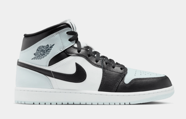 Air Jordan 1 Mid Black/Squadron Blue/Aura/White ON SALE