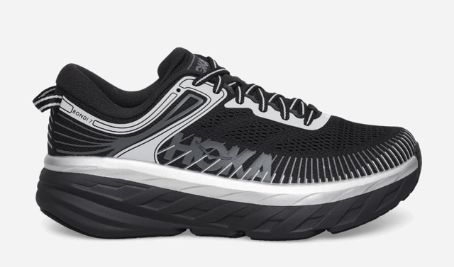 Hoka One Men's Stealth / Tech Bondi 7 Sneakers Black / Stardust ON SALE