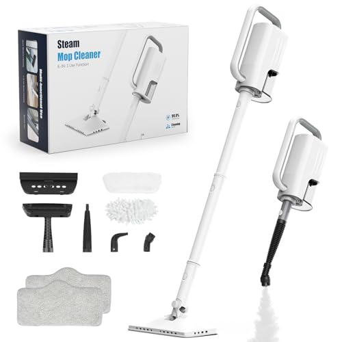 6-in-1 1200W Rotatable Steam Mop, Multi-Surface Steam Cleaner with 2 Modes,