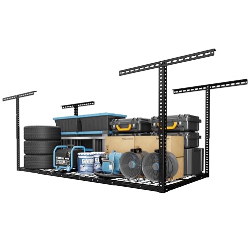 FLEXIMOUNTS 3x6 Overhead Garage Storage Adjustable Ceiling Rack, Black