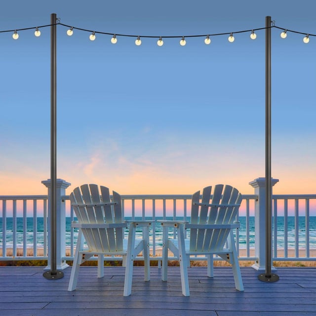 Excello Global Products 10 ft. String Light Pole, 2-Pack (#1806351)