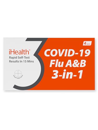 iHealth Flu A/B & COVID-19 Rapid Test, 3-in-1 Covid Flu Test Combo,