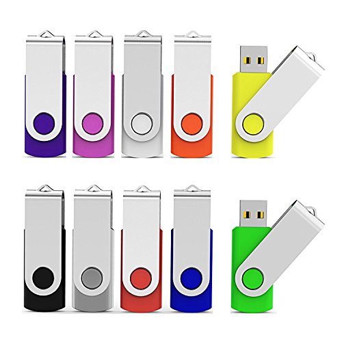 Aiibe 10 Pieces 32GB USB Flash Drive 10 Pack USB 2.0 Memory Stick Thumbdrives - F/S